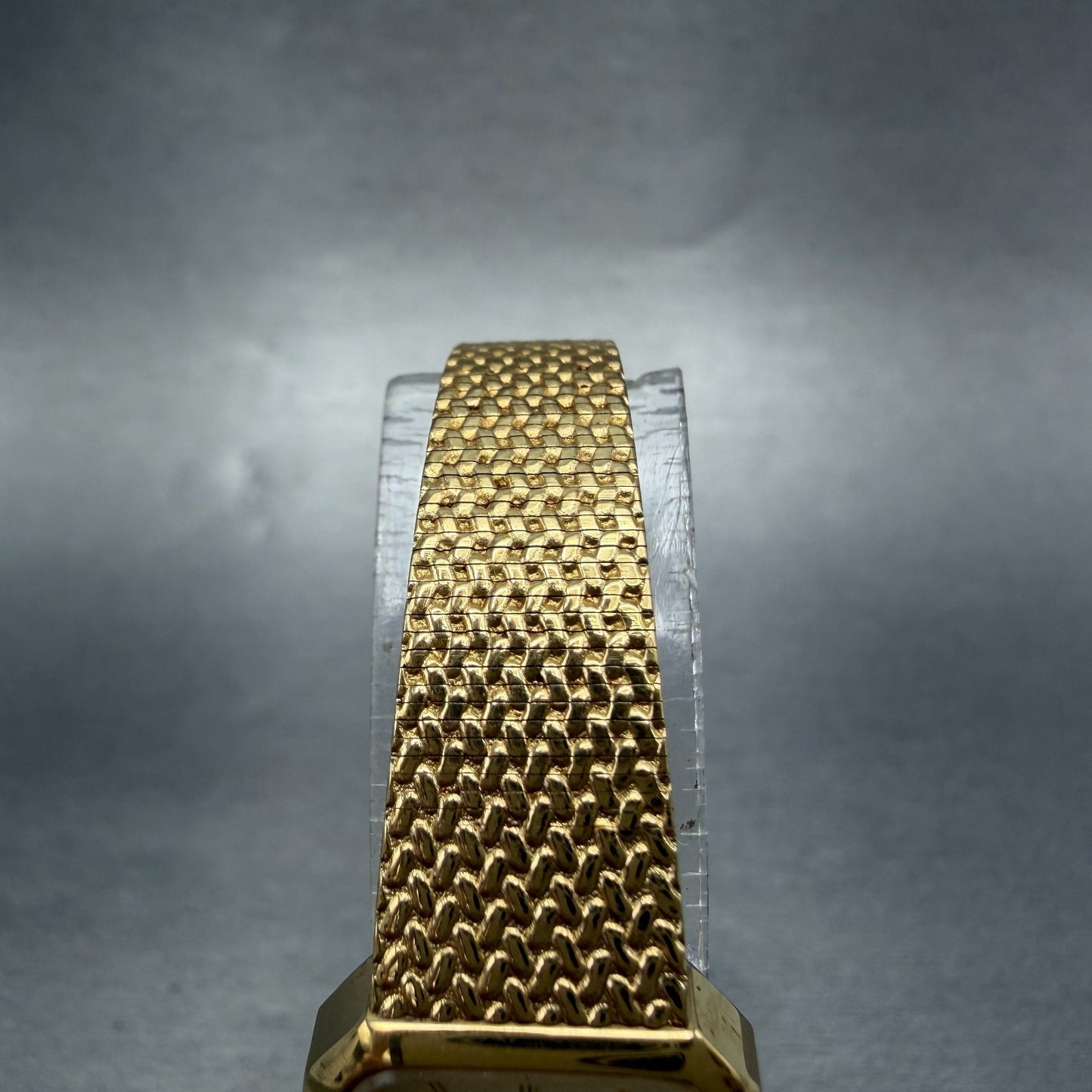 Seiko Watch Women 19mm Champagne Dial Gold Tone Rectangle 5421-5060 New Batt H9S4