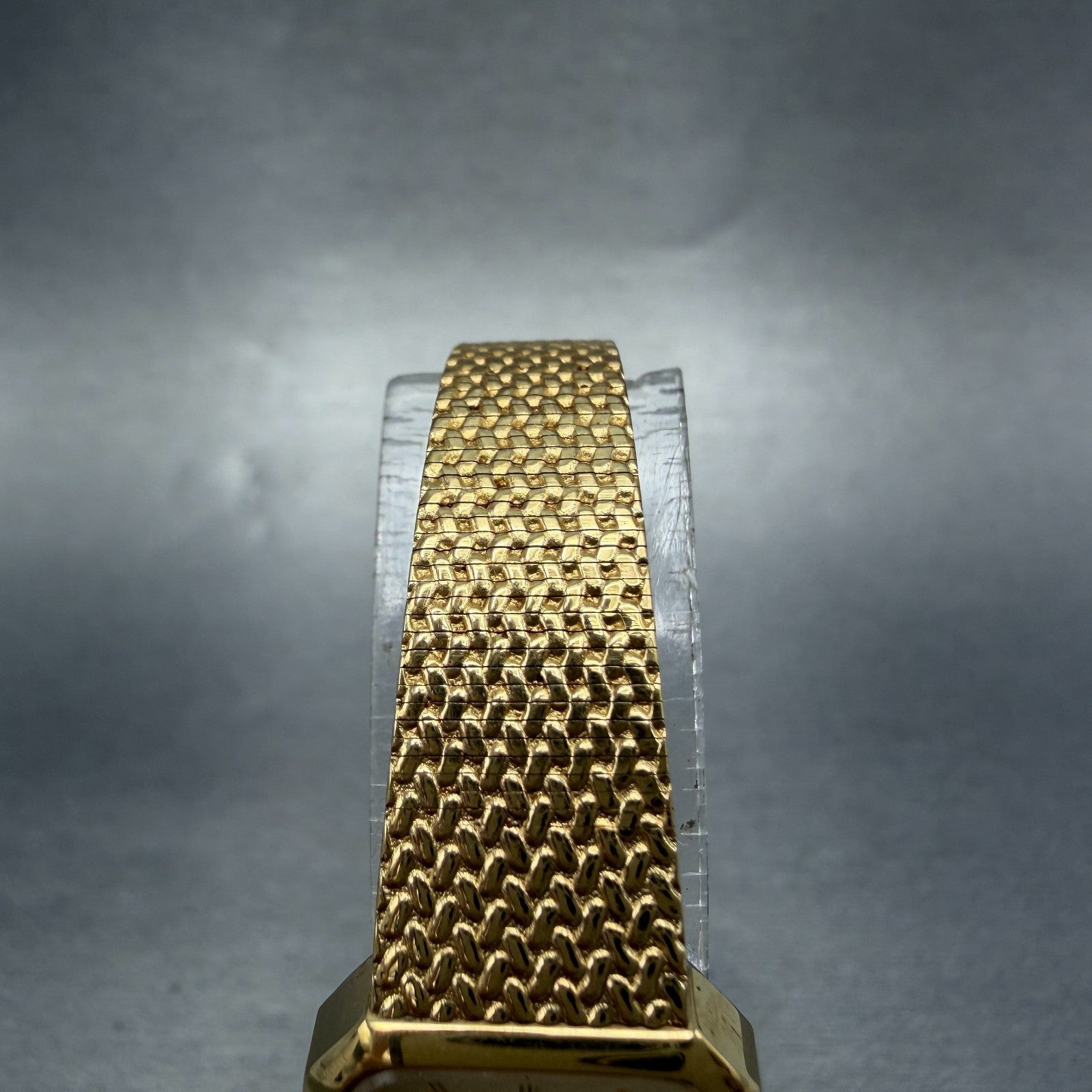Seiko Watch Women 19mm Champagne Dial Gold Tone Rectangle 5421-5060 New Batt H9S4