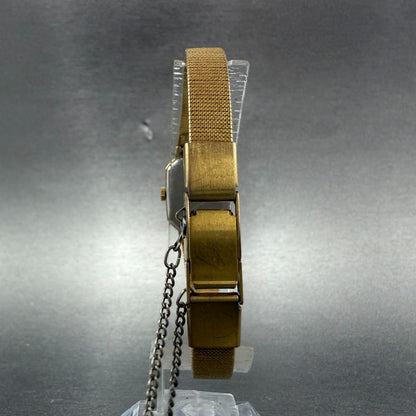 Seiko Watch Women 17mm Cream Dial Gold Tone Octagon VTG 4N00-5139 New Battery7