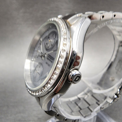 Citizen EcoDrive Watch Women 34mm Silver Dial Steel Daydate Round Crystal Works2