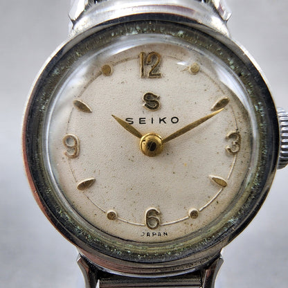 Seiko Manual Watch Women 18mm White Dial Silver Tone Round SP14 Runs1