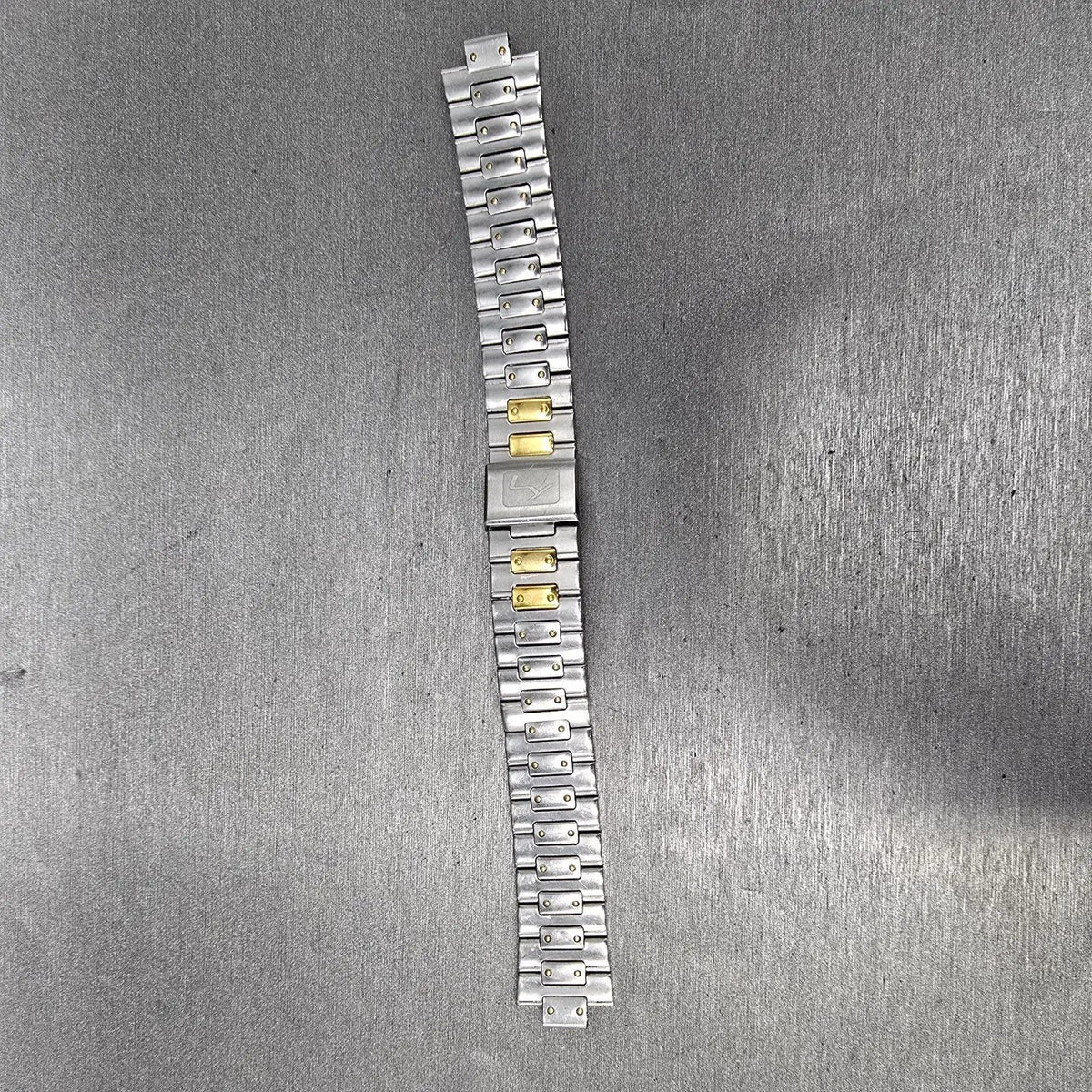 Seiko Landy Bracelet 18mm Stainless Steel Two Tone Folding Clasp VTG Japan0