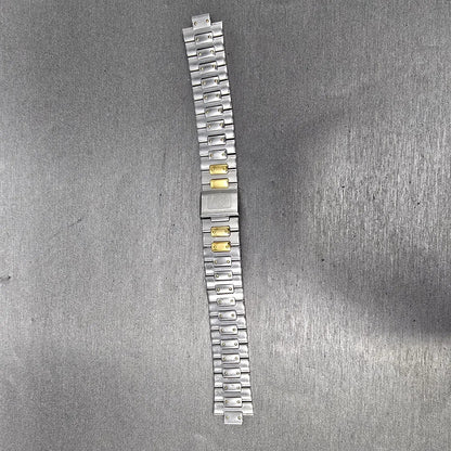 Seiko Landy Bracelet 18mm Stainless Steel Two Tone Folding Clasp VTG Japan0