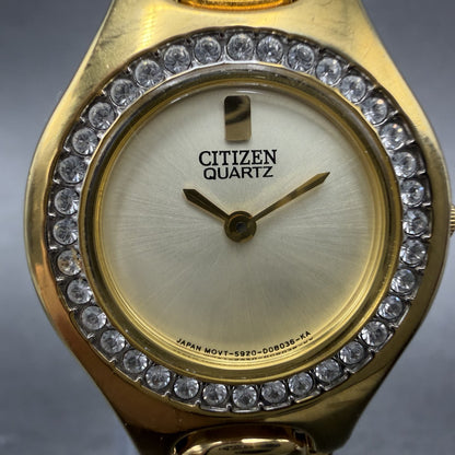 Citizen Watch Women 25mm Champagne Dial Gold Tone 5920-S92324 New Battery YJCKFC1