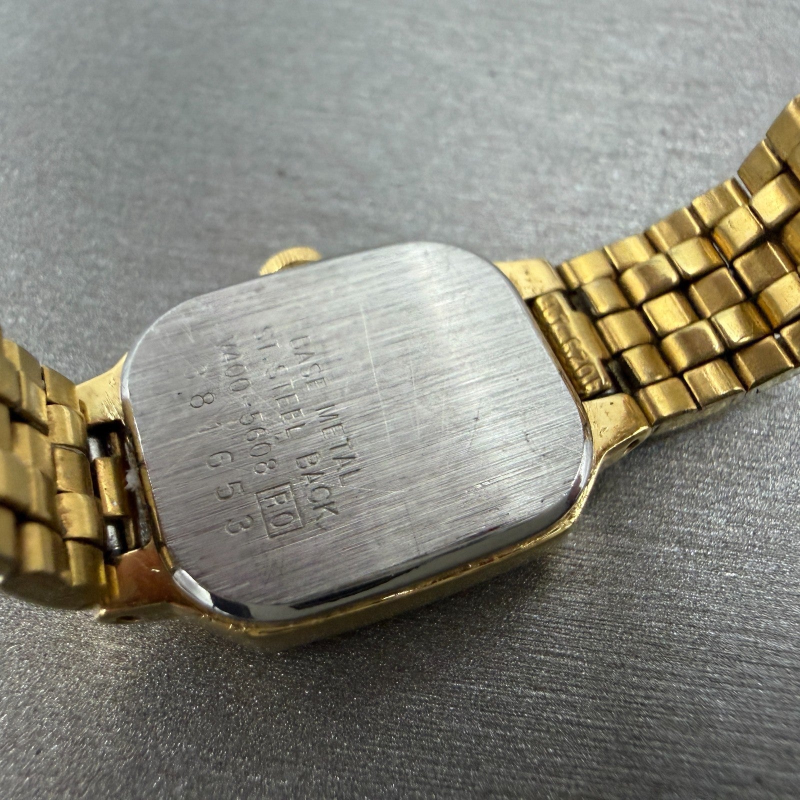 Seiko Watch Women 17mm Champagne Dial Gold Tone Octagon V400-5608 New Battery 819