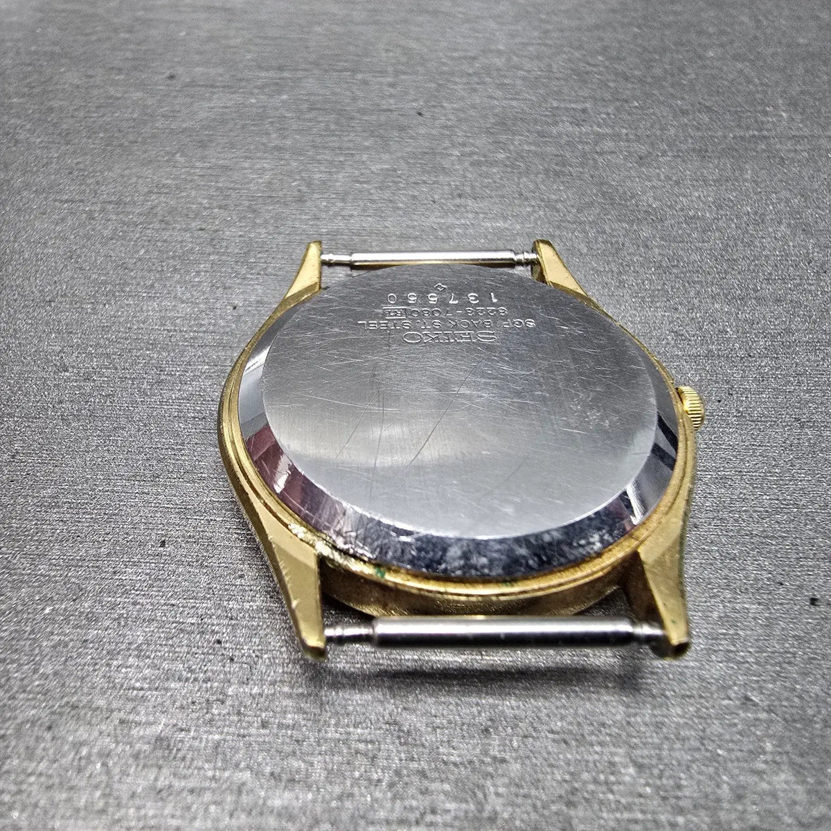 Seiko SQ Watch Men 32mm White Dial Gold Daydate Round 8223-7080 VTG PARTS11