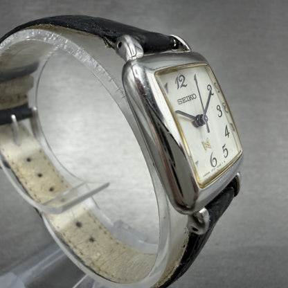 Seiko Noie Watch Women 23mm White Dial Silver Tone Square 1F21-5020 New Battery3
