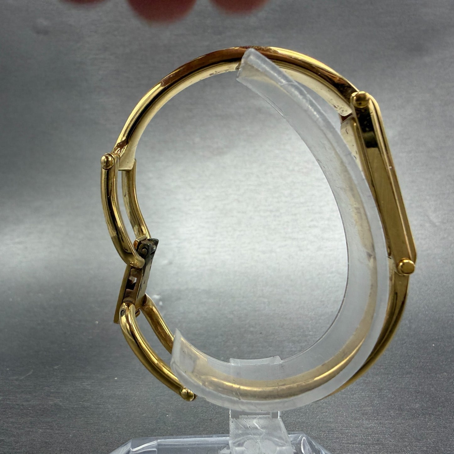 Gucci 1500L Tank Watch Women 12mm Gold Dial Gold Rectangle Bangle New Battery8