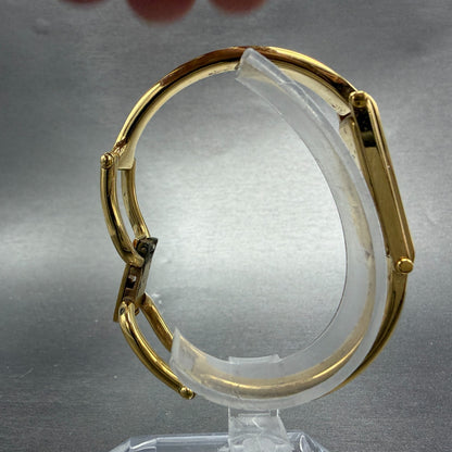 Gucci 1500L Tank Watch Women 12mm Gold Dial Gold Rectangle Bangle New Battery8