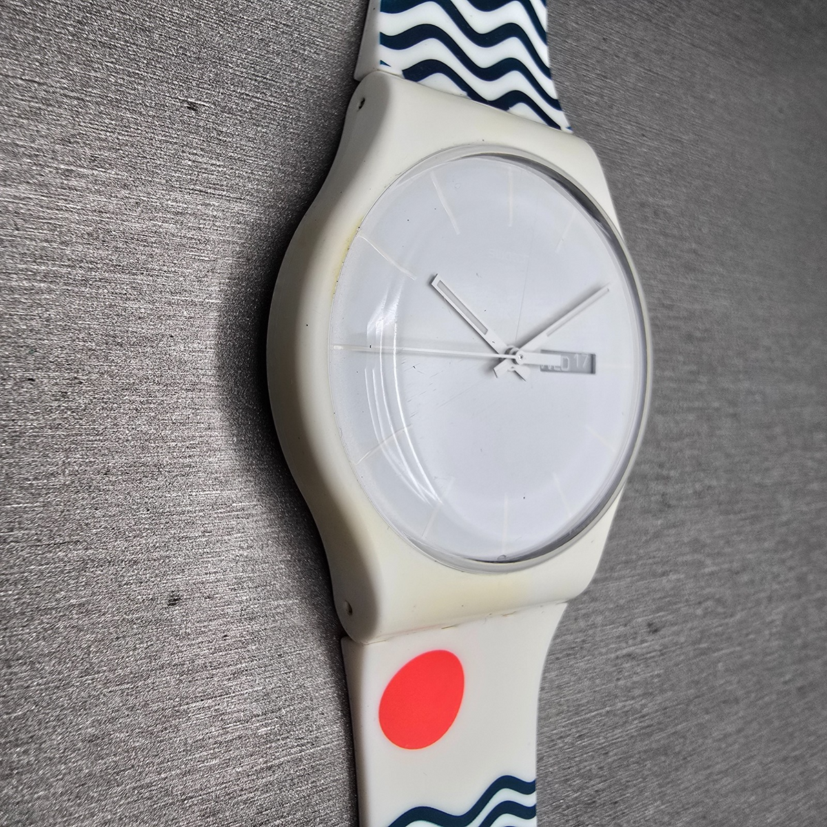 Swatch Perfect Ride Watch Men 41mm White Dial White Case SUOW701J New Battery5