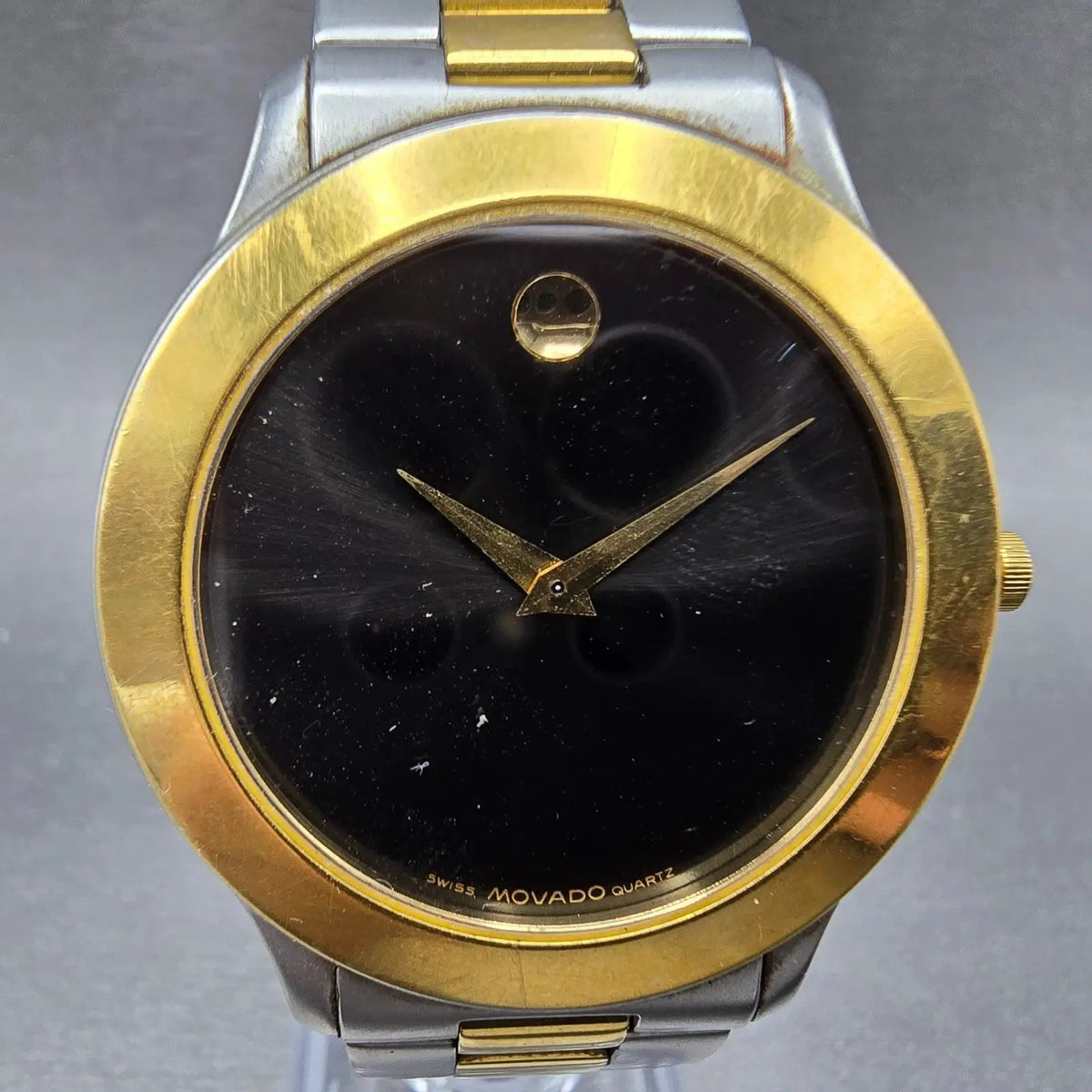 Movado Museum junior sport Watch Men 38mm Black Dial Two Tone 81.D1.862.2 NewBat0