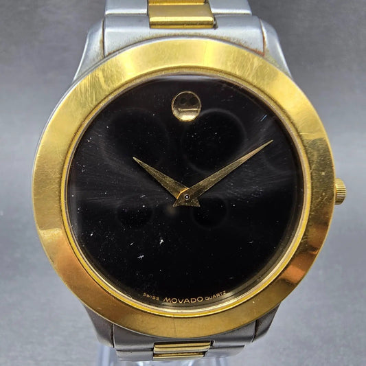 Movado Museum junior sport Watch Men 38mm Black Dial Two Tone 81.D1.862.2 NewBat0