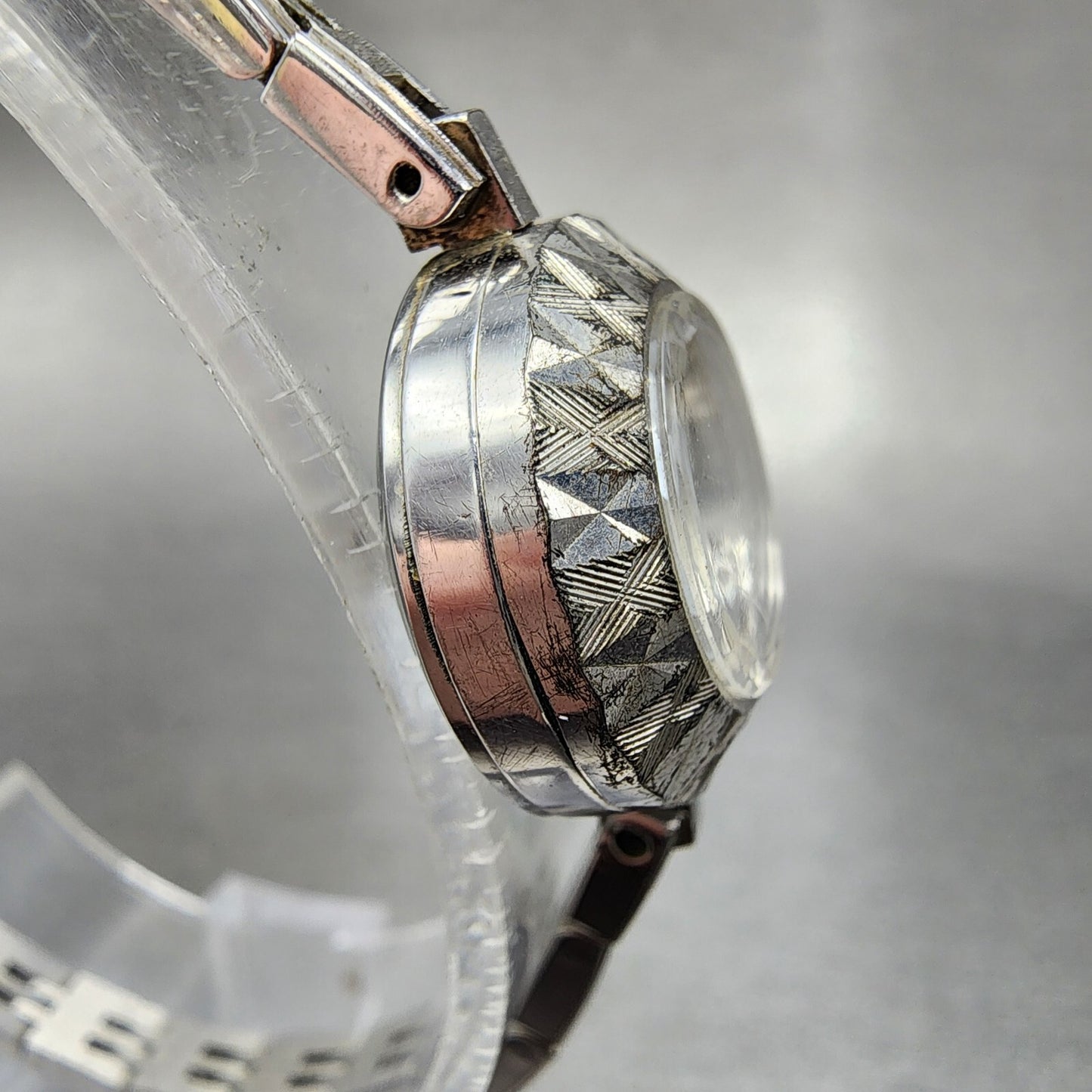 Orient Chanel Watch Women 15mm Silver Dial White Gold Plated Oval Manual Wind3
