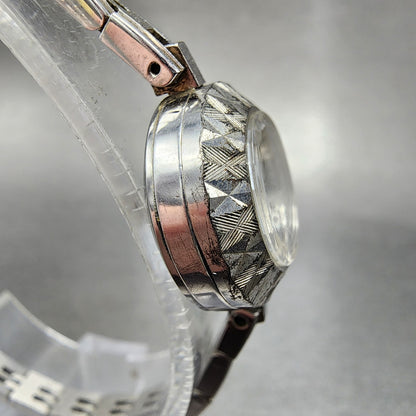 Orient Chanel Watch Women 15mm Silver Dial White Gold Plated Oval Manual Wind3