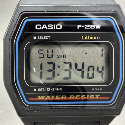 Casio F-28 Watch Men 34mm Digital Black Tone Alarm Chrono Octagon New battery1