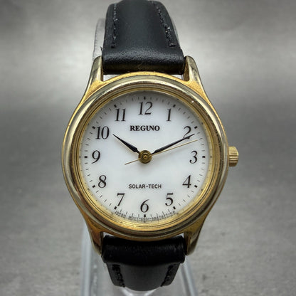 Citizen Reguno Solar Watch Women 24mm White Dial Gold Tone E031-S028256 Runs0