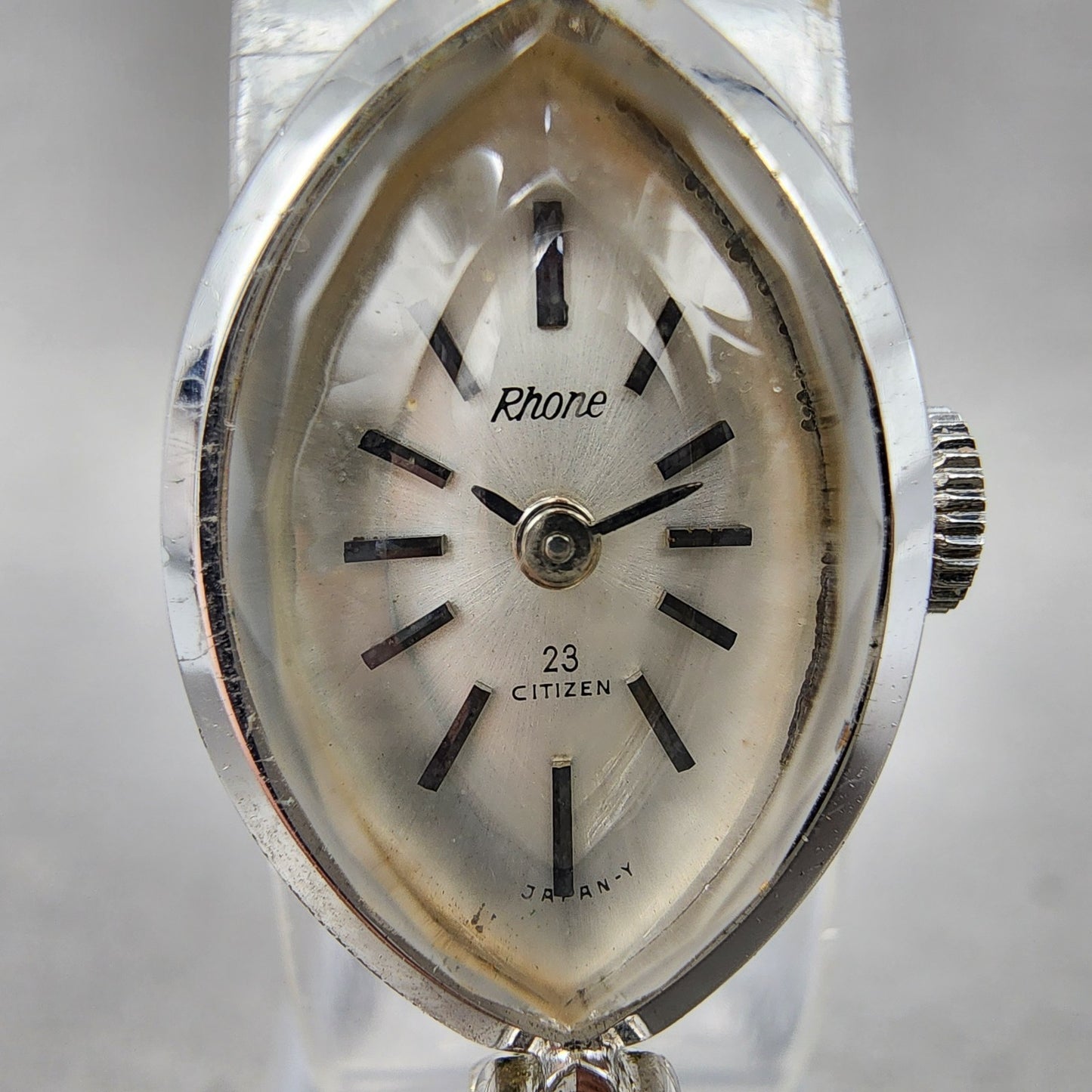 Citizen Rhone Watch Women 15mm Silver Dial Silver Tone Oval Manual Runs1