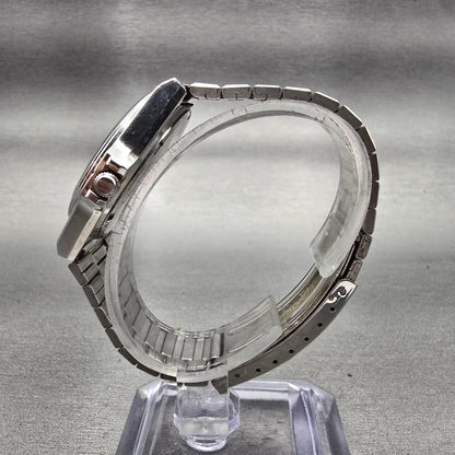 Seiko SQ Watch Men 37mm Black Dial Silver Tone Daydate 8123-6009 New Battery VTG6