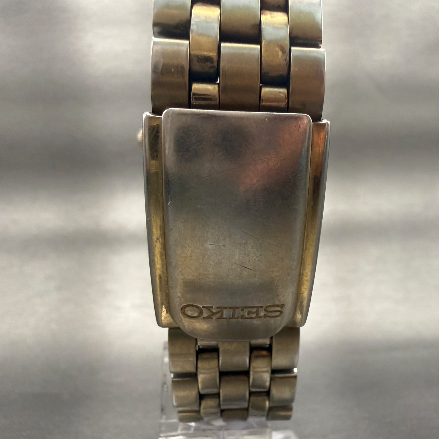 Seiko Watch Men 38mm Gold Dial Gold Tone Daydate Round 7N43-0AM0 New Battery6