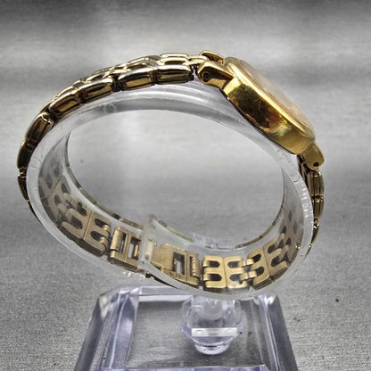 Seiko Watch Women 21mm Champagne Dial Gold Tone Round 1N00-1E09 New Battery VTG8
