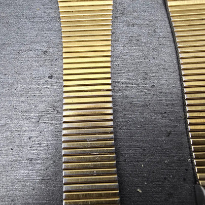 Seiko Bracelet 18mm Stainless Steel Gold Tone Tri Folding Clasp VTG Japan G10164