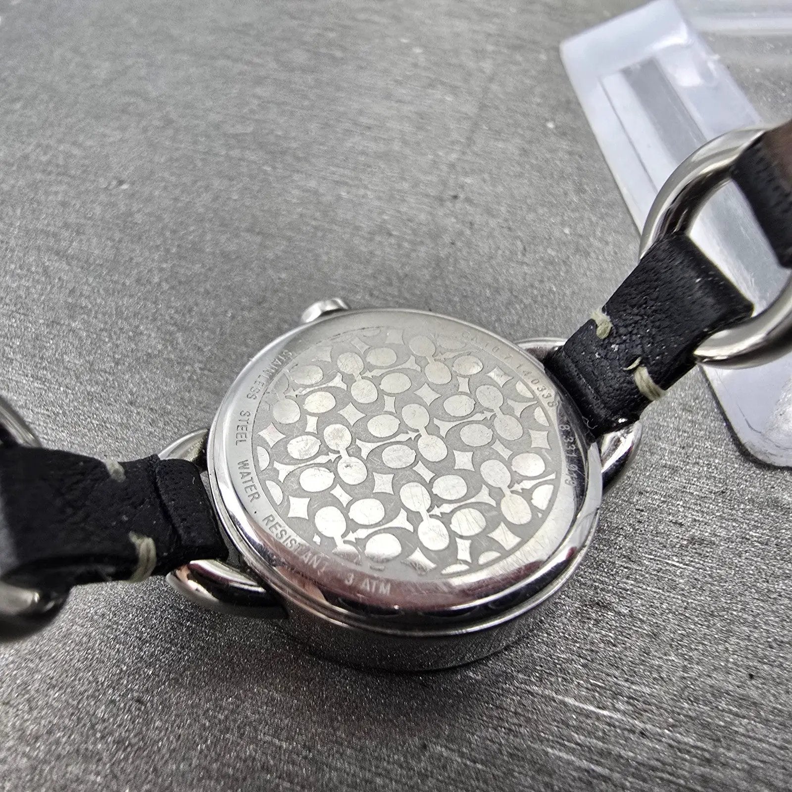 Coach Watch Women 22mm Silver Dial Steel Round Bangle Leather New Battery9
