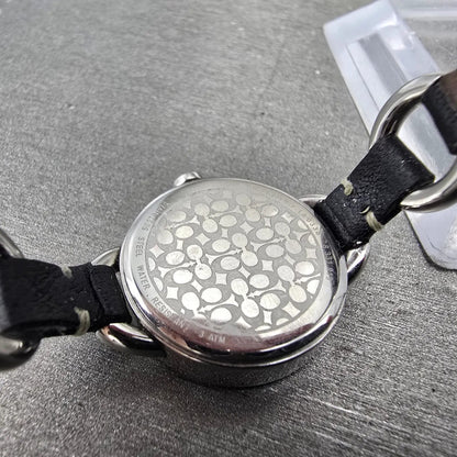 Coach Watch Women 22mm Silver Dial Steel Round Bangle Leather New Battery9