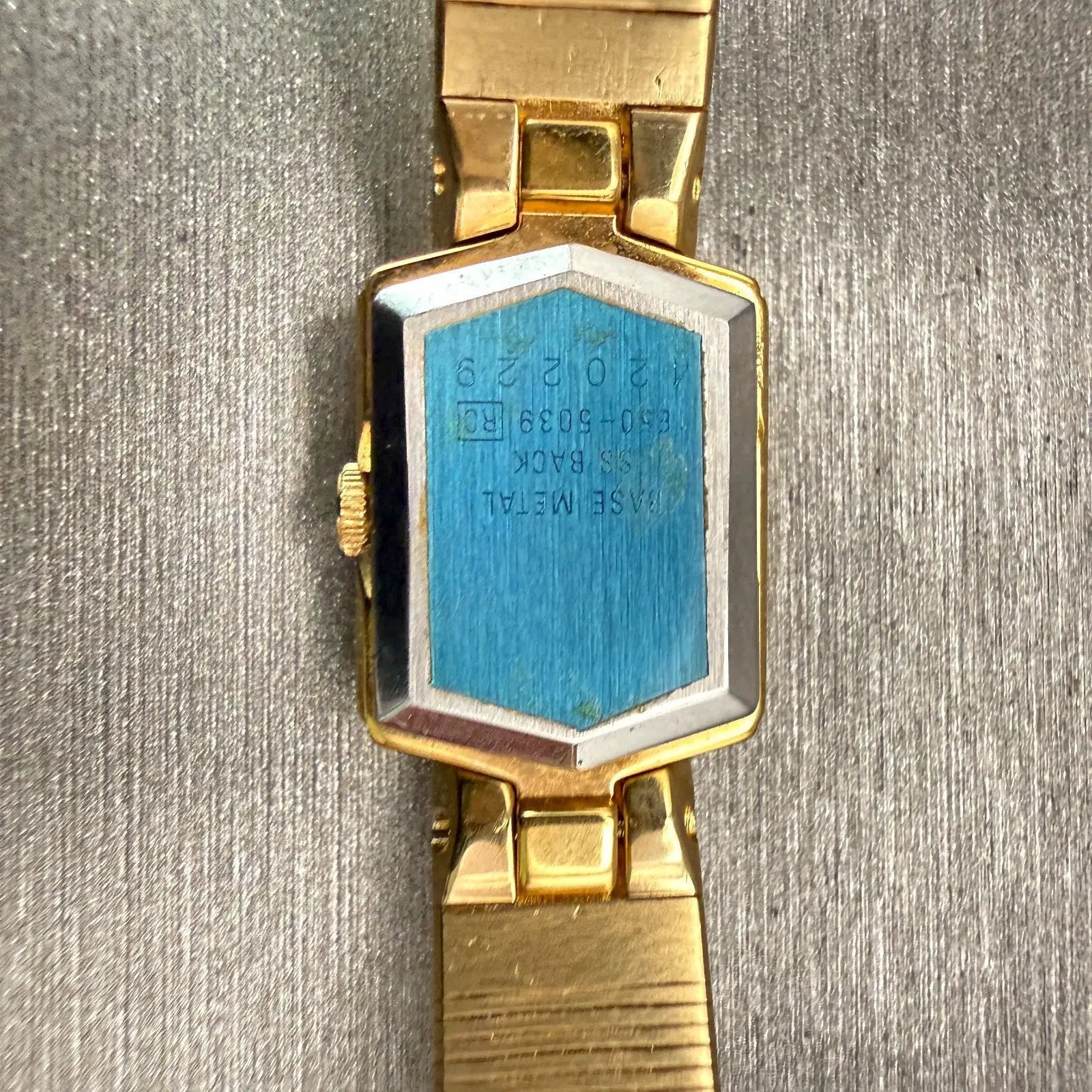 Seiko Watch Women 13mm Brown Dial Gold Tone Rectangle 1850-5039 New Battery VTG10