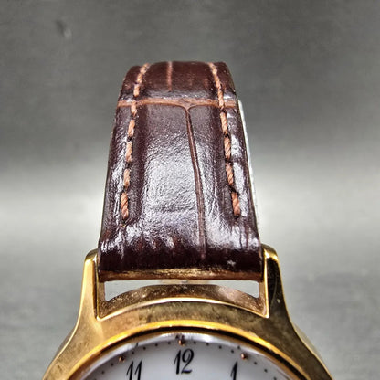 Seiko Solar Watch Women 26mm White Dial Rose Gold Tone V115-0BS0 Round Works5