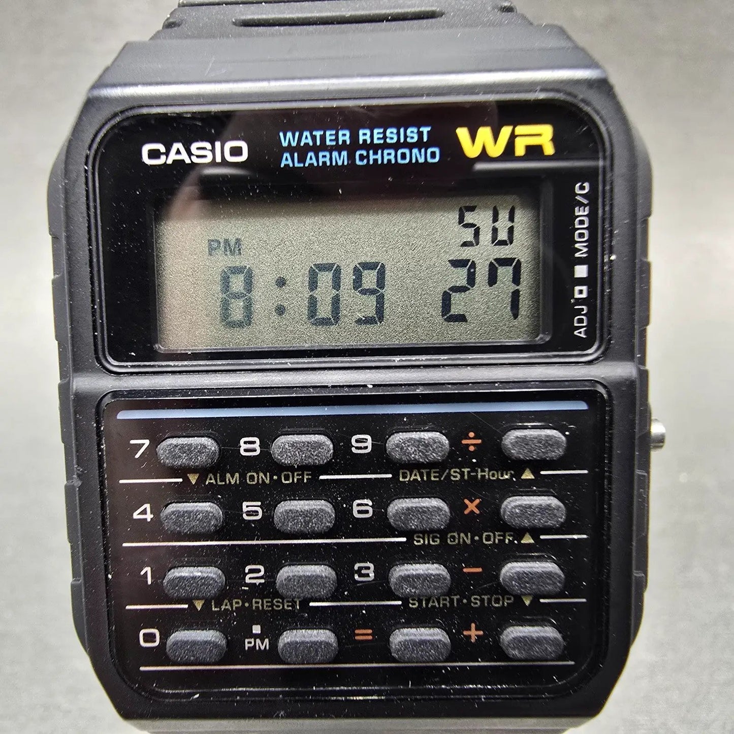 Casio Calculator CA-53W Watch Men 34mm Black Alarm Chronograph New Battery PLk1