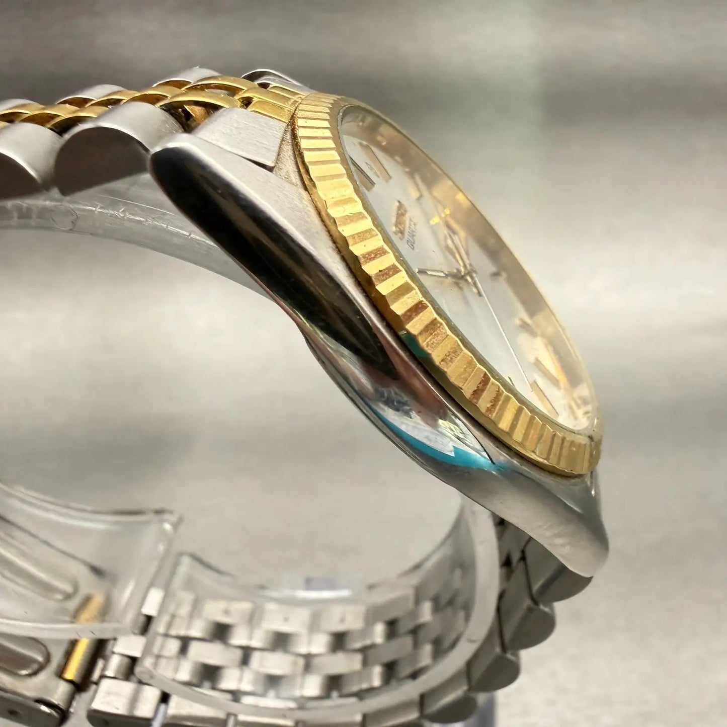 Seiko President Watch Men 35mm Silver Dial Two Tone Daydate 7N43-8119 New Batt3