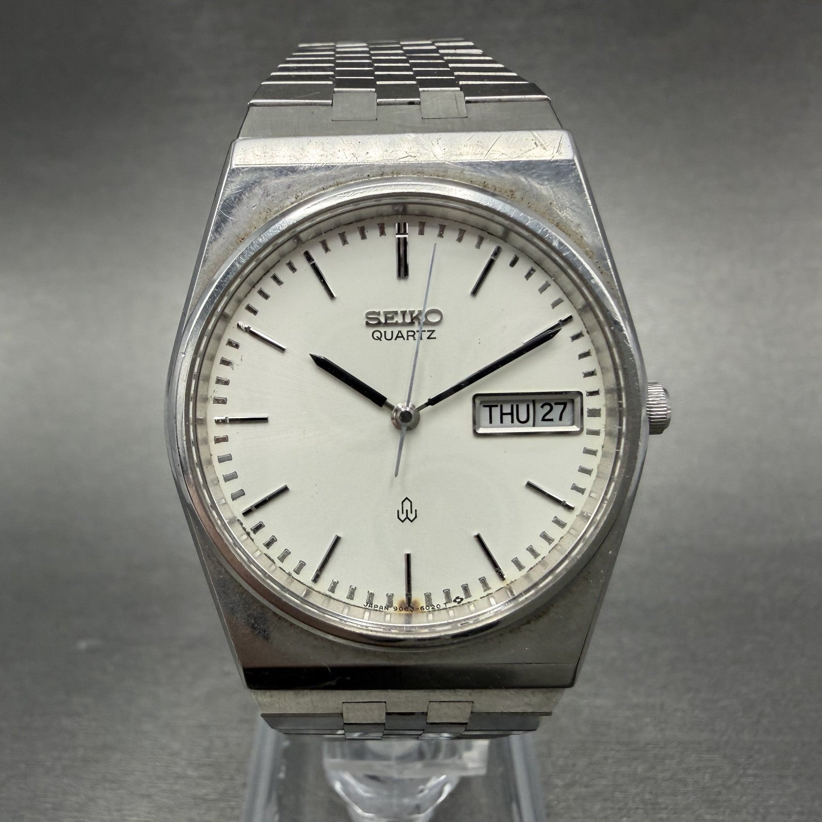 Seiko Majesta Watch Men 32mm Silver Dial Silver Tone Daydate 9063-602B New Batt0