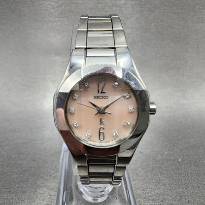 Seiko Lukia Watch Women 22mm MOP Dial Steel Round 1N01-0CA0 New Battery
