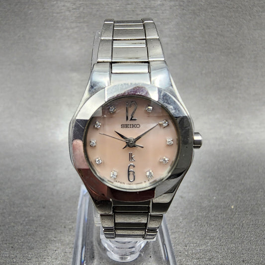 Seiko Lukia Watch Women 22mm MOP Dial Steel Round 1N01-0CA0 New Battery