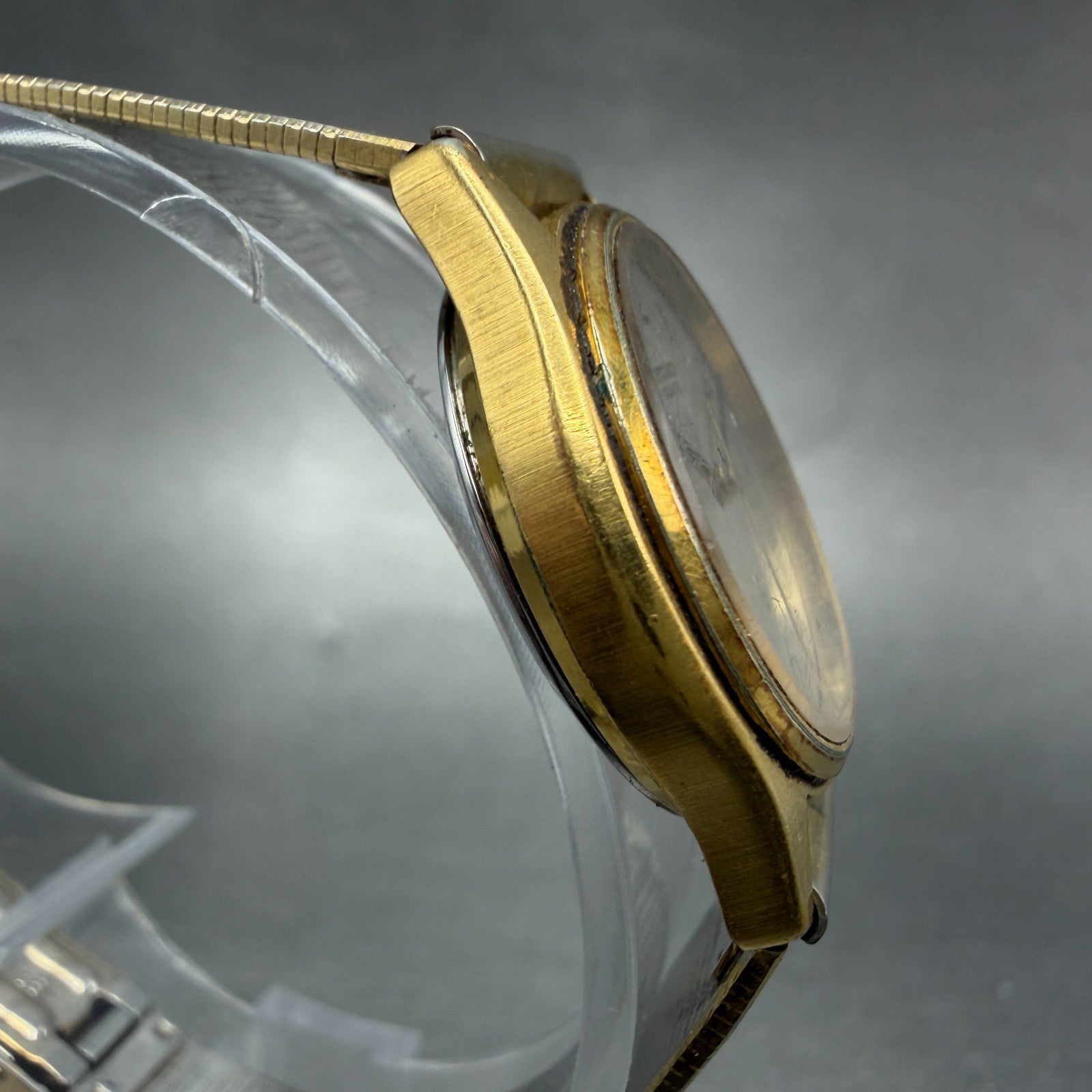 Seiko Watch Women 25mm Silver Dial Gold Tone Round 2621-0080 New Battery JR53