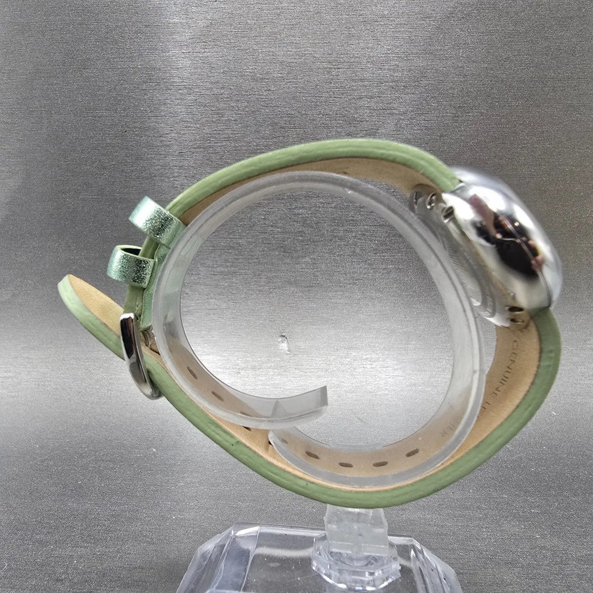 Invicta Watch Women 34mm Green Dial Steel Oval 3208 New Battery Swiss Leather8