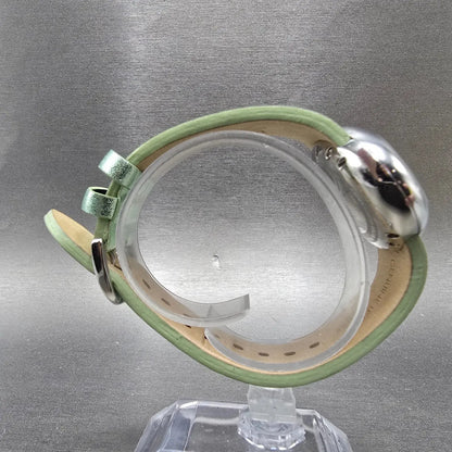 Invicta Watch Women 34mm Green Dial Steel Oval 3208 New Battery Swiss Leather8