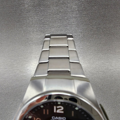 Casio Wave Ceptor Watch Men 41mm Black Dial Steel Analog Digital Solar Runs B1234