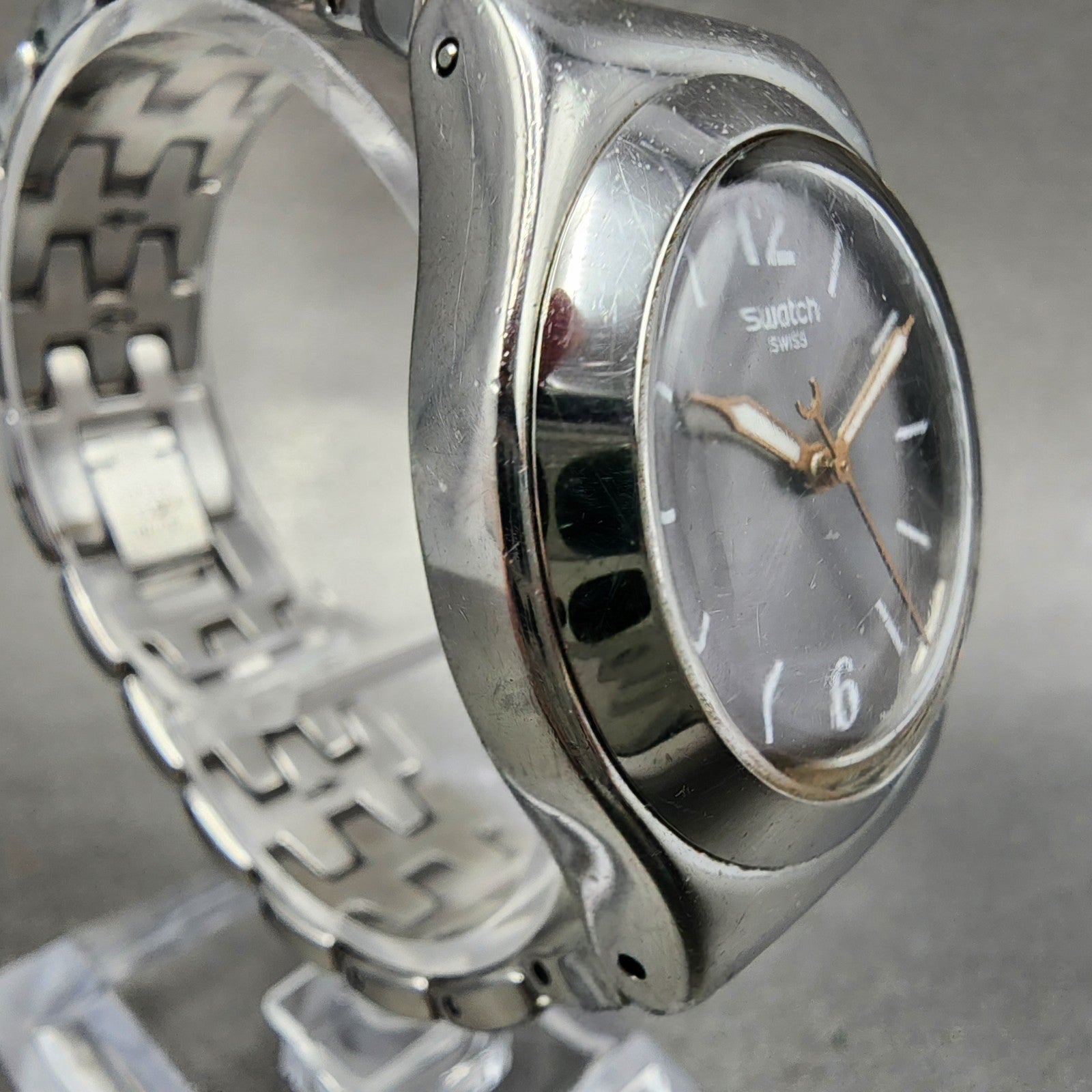 Swatch Irony Watch Women 23mm Gray Dial Stainless Steel Round New Battery3