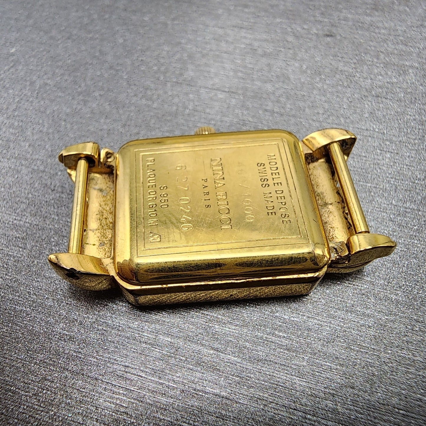 Nina Ricci Tank Watch Women 18mm MOP Dial Gold Plated Rectangle  New Battery9