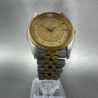 Seiko President Watch Men 36mm Champagne Dial Two Tone FAMU Round New Battery5