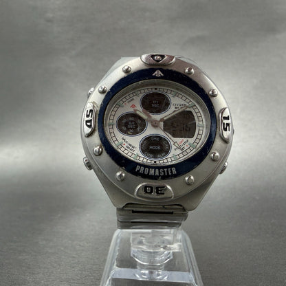 Citizen Promaster Watch Men 41mm White Dial Steel Analog Digital C451 New Batt5