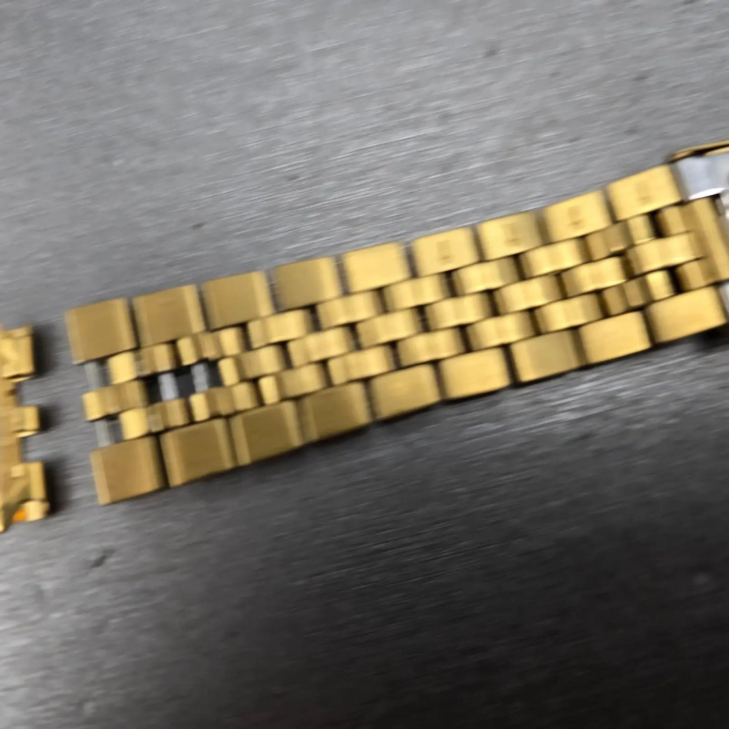 Bulova Bracelet Gold Tone 19mm Stainless Steel Y10 READ!!!!!!! Tri Folding Clasp11