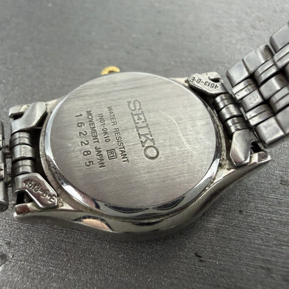 Seiko Watch Women 24mm White Dial Two Tone Round 1N010K10 New Battery VTG9