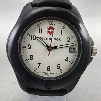 Victorinox  Swiss Army Watch Men 37mm White Dial Black Tone Date Round New Batt1