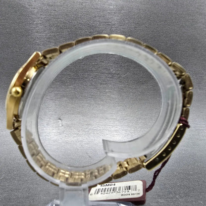 Wittnauer Watch Women 25mm Gold Dial Gold Tone Date Round 15M04 New Battery6