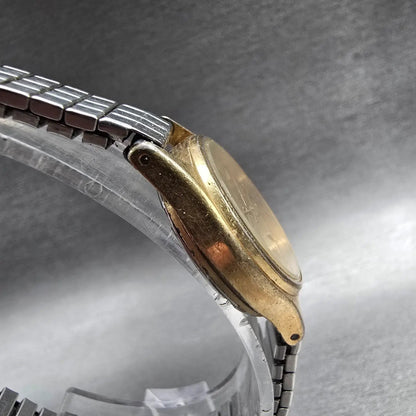 Seiko Watch Women 24mm Gold Dial Gold Tone Round 3421-0100 New Battery Vintage3