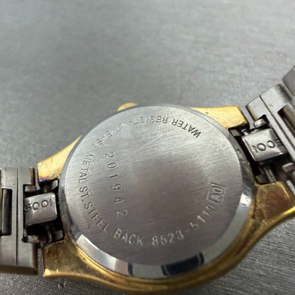 Seiko SQ watch Women 24mm Champagne Dial Gold Tone Daydate 8523-5119 New Battery9