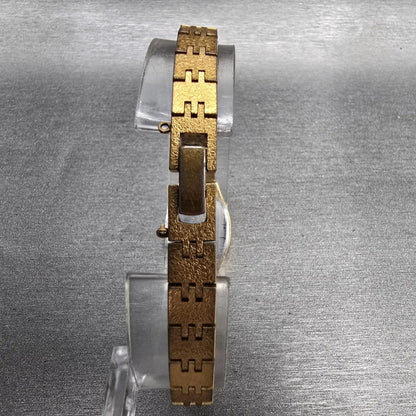 Seiko Watch Women 16mm Black Dial Gold Tone Oval 7321-5399 New Battery Vintage 57