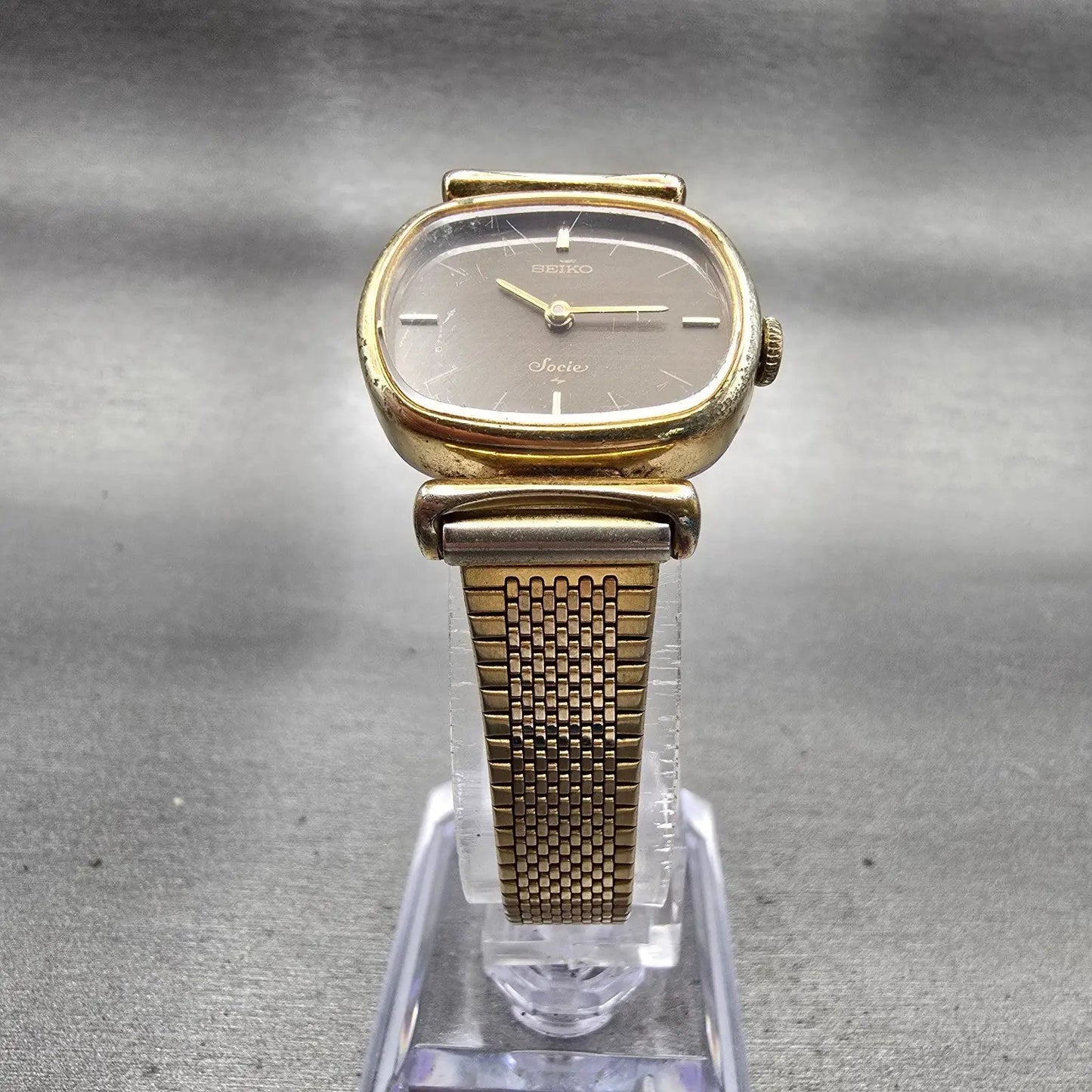 Seiko Watch Women 25mm Brown Dial Gold Tone Oval 11-5020 Manual Wind Vintage5
